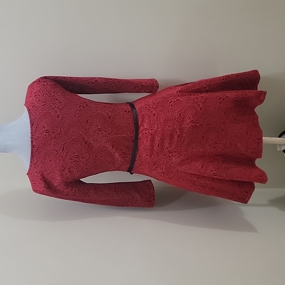 Jack Belted Fit & Flare Dress red & black Paisley Print Women’s size 4 - Picture 5 of 12